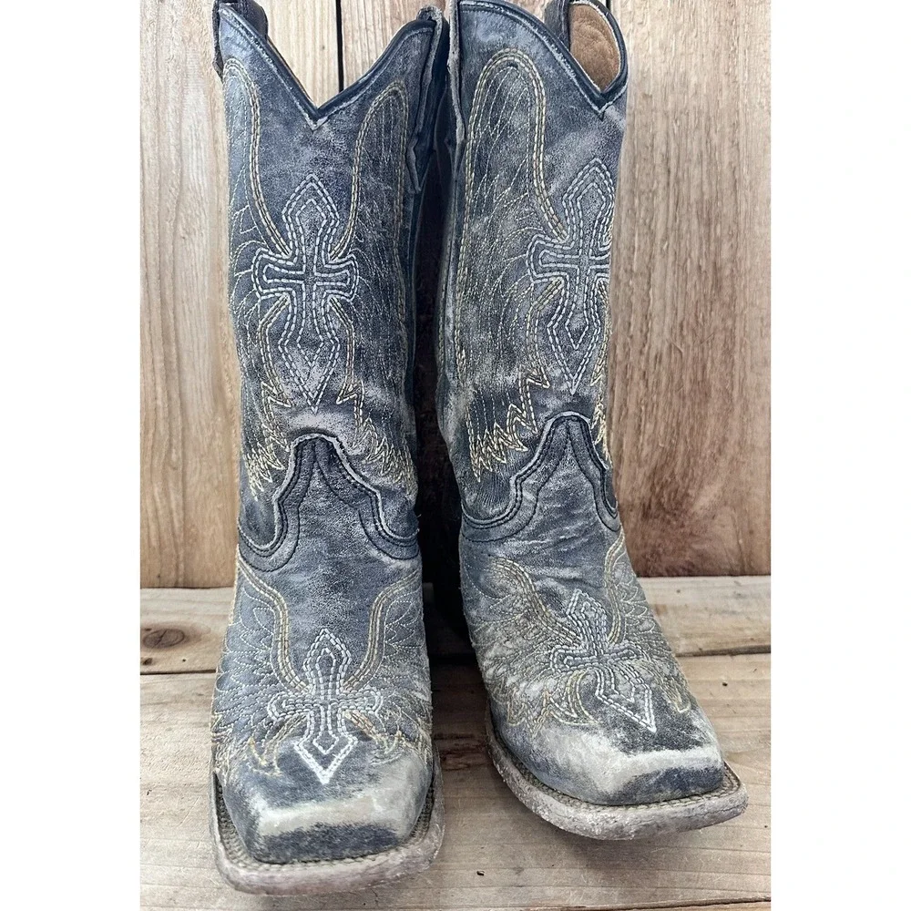 Corral Brown Cowboy Western Boots Kids Size 2 A1032 Cowgirl